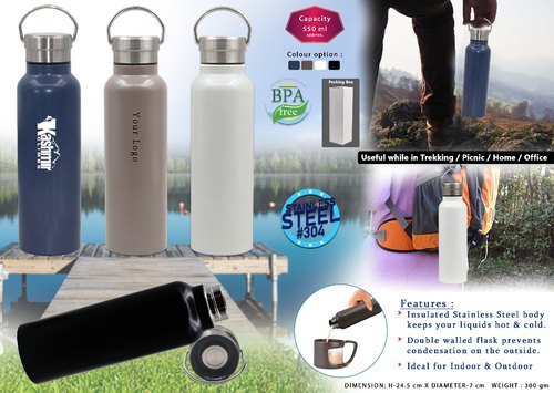 Steel Vacuum Flask Bottle - 550ml